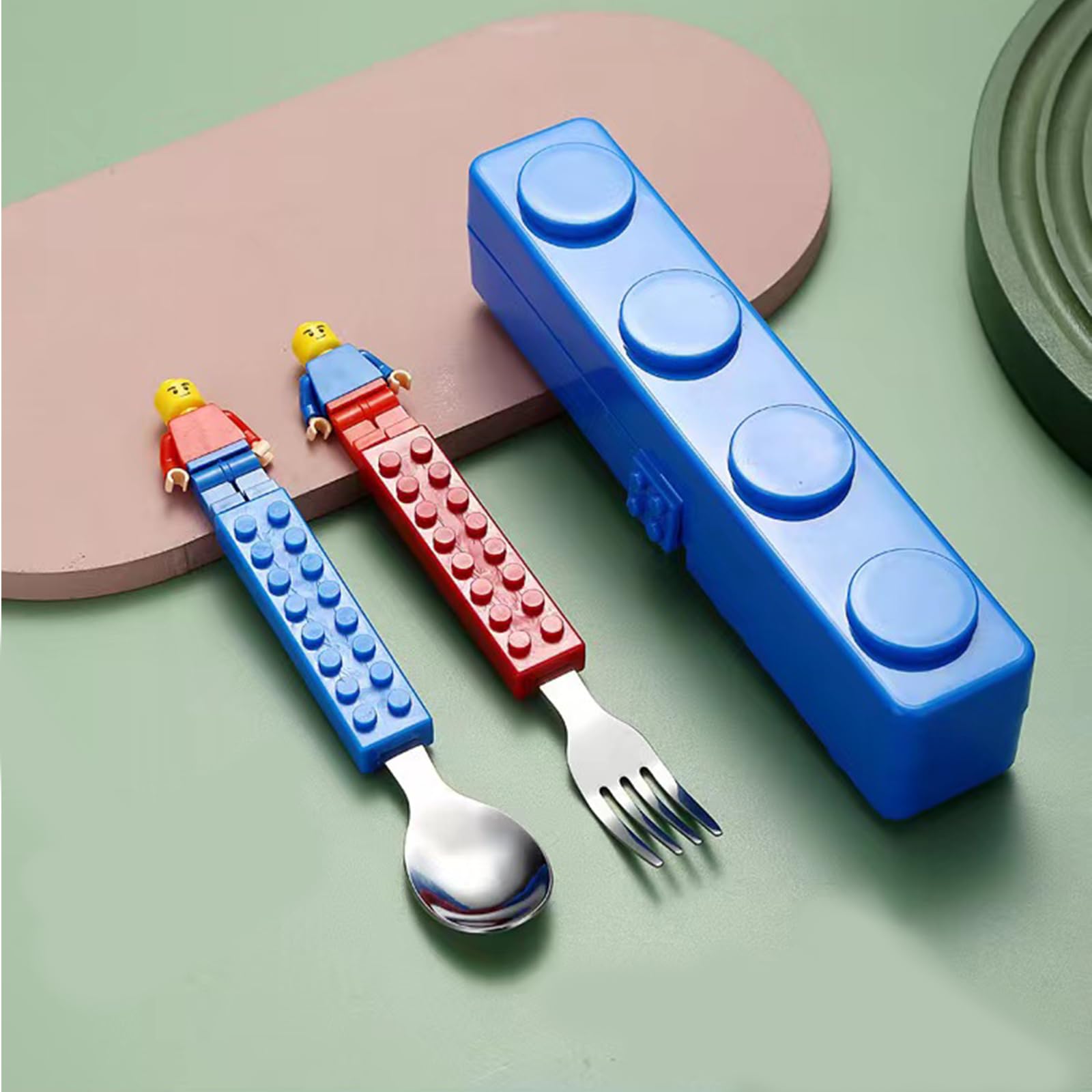 EuphoCorner Building Block Cutlery Set Spoon and Fork