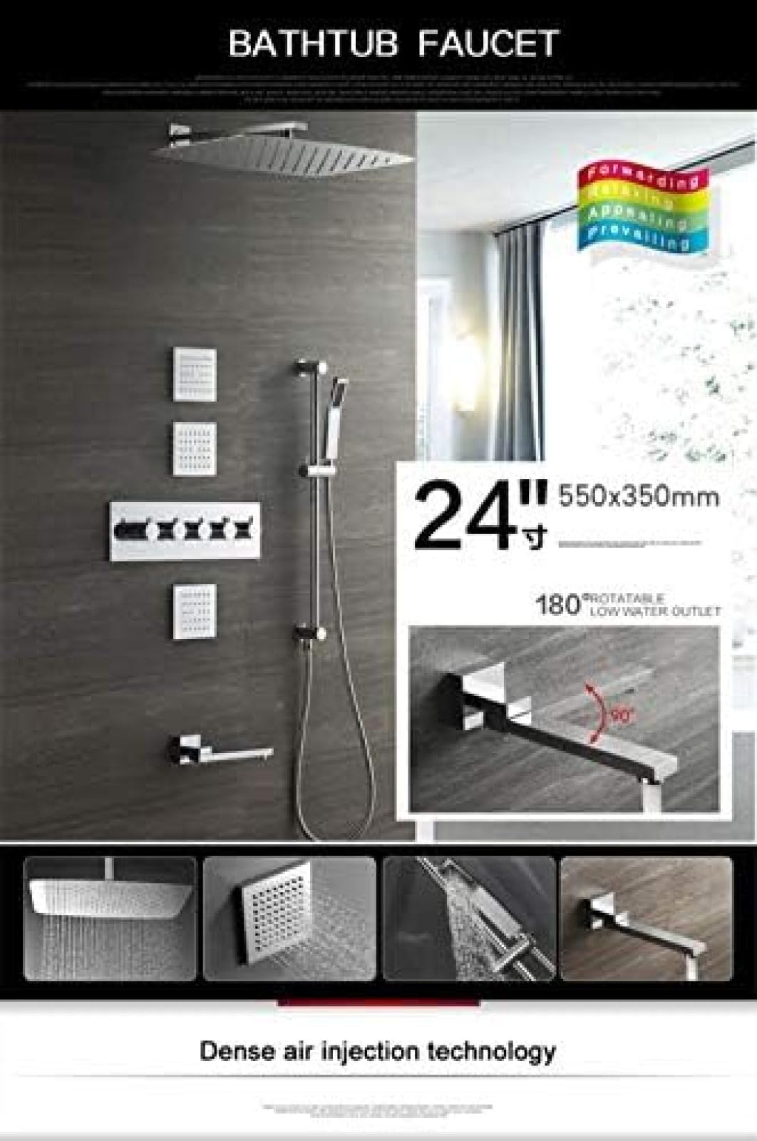 Kitchen Taps Shower Faucets Rainfall Rainfall Shower Faucet Thermostat Wall Shower Mixer Tap Bath Rainfall Shower Set Bathroom Mixer