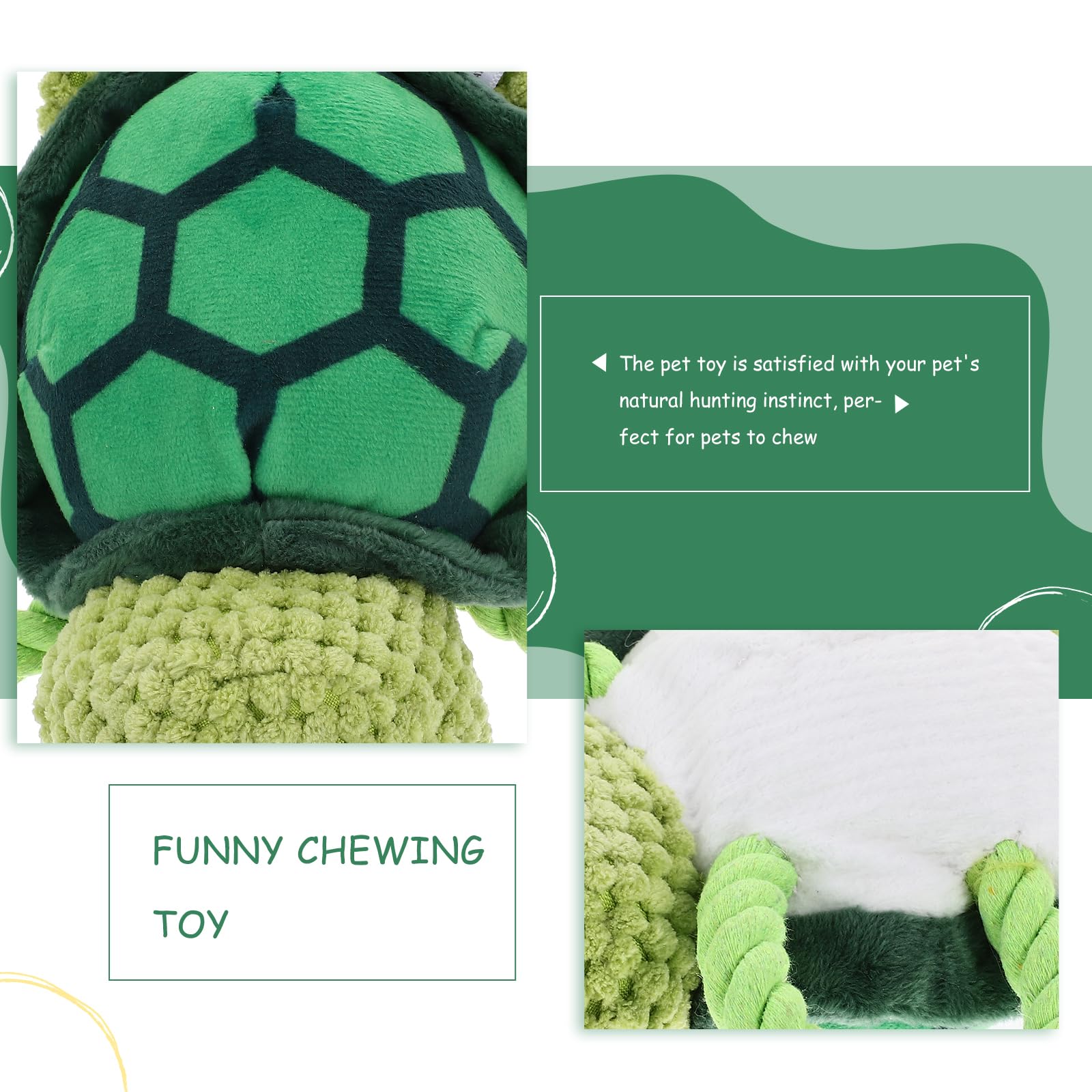 FRCOLOR Dog Toy, Puppy Chew Teething Toys, Tough No Stuffing Turtle Toys for Aggressive Chewers for Small Medium Large Dogs