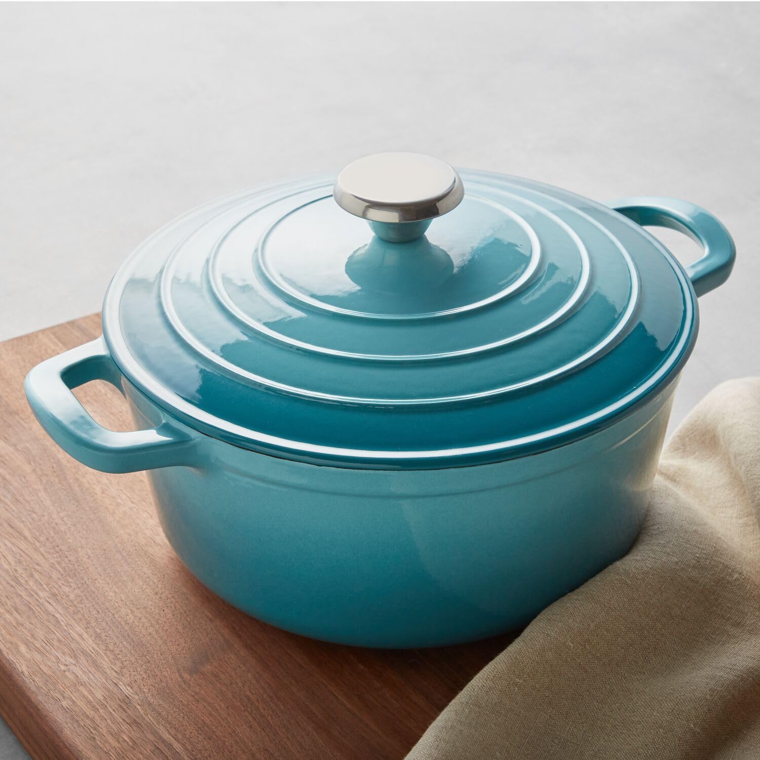 Sur La Table Enameled Cast Iron Round Dutch Oven, 4 qt, Light Blue