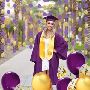 Graduation Party Decorations Purple Gold 2024/Purple Gold Graduation Decorations/Purple Gold Birthday Party Decorations Purple Paper Garlands for Eid Mubarak Decorations/Bridal Shower