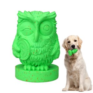 lee bonbon owl interactive dog toy - cute rubber enrichment toys with food dispense for medium and large breeds - indestructible pet chew plaything for training, boredom, fun playing, tooth care