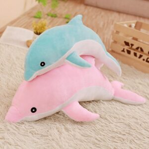 PASHMAIRE Dolphin Stuffed Animals Plush Pillow Super Soft Dolphin Sea Animal Plush Toys Dolls Sleeping Cushion for Boys Girls Gifts 27.5IN