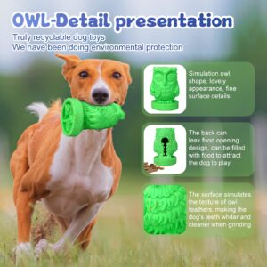 LEE BONBON Owl Interactive Dog Toy - Cute Rubber Enrichment Toys with Food Dispense for Medium and Large Breeds - Indestructible Pet Chew Plaything for Training, Boredom, Fun Playing, Tooth Care