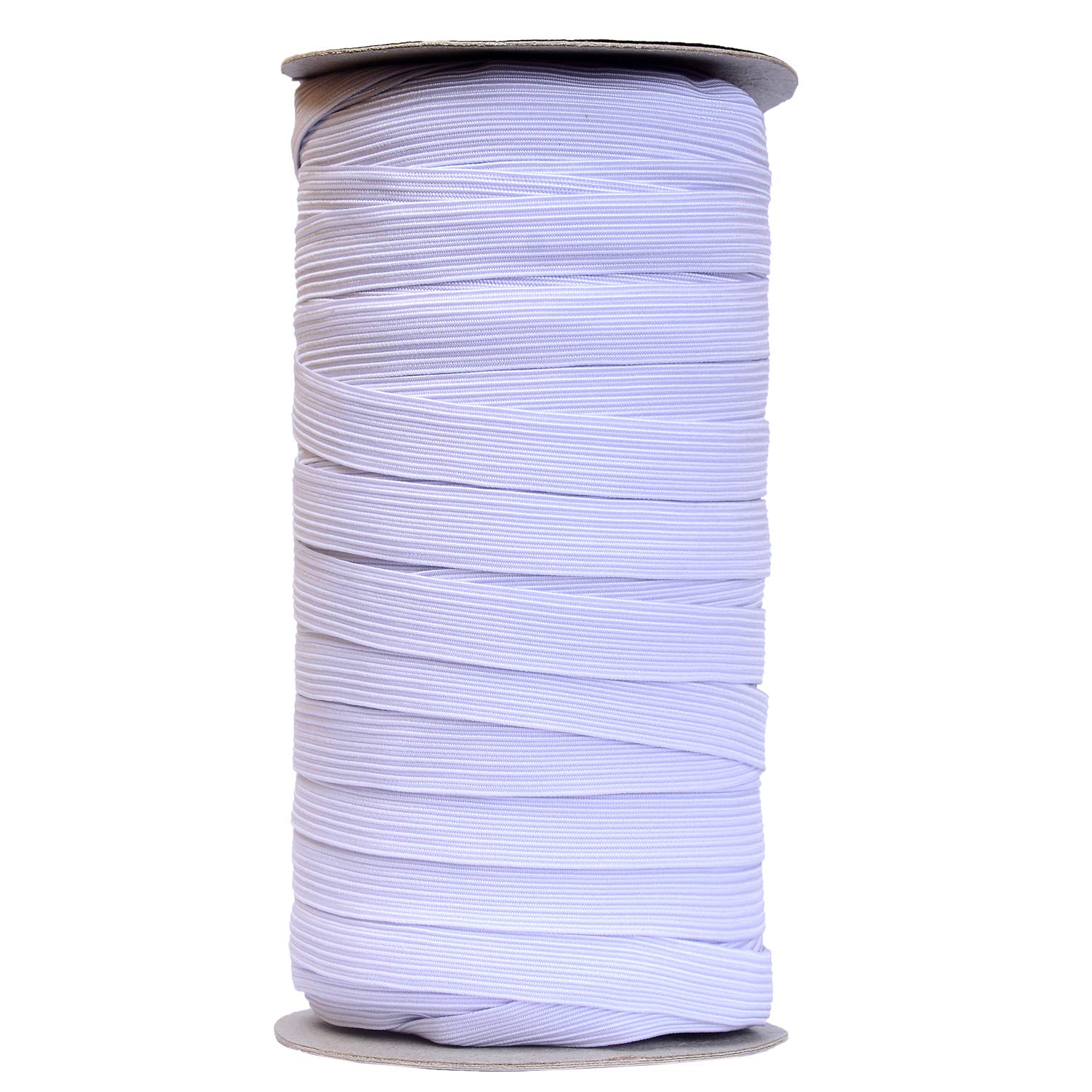 50 Yards Length 1/2" Width Flat Elastic Band for Sewing Stretch Elastic Cord for DIY Projects, Arts & Crafts (White)