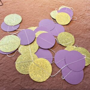 Graduation Party Decorations Purple Gold 2024/Purple Gold Graduation Decorations/Purple Gold Birthday Party Decorations Purple Paper Garlands for Eid Mubarak Decorations/Bridal Shower