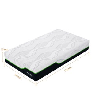 Rest Only Full Mattress for Pressure Relief, 12 Inches Cooling Gel Memory Foam Hybrid Mattress, Full Mattress in a Box with Individual Pocket Spring for Motion Isolation, Medium Firm