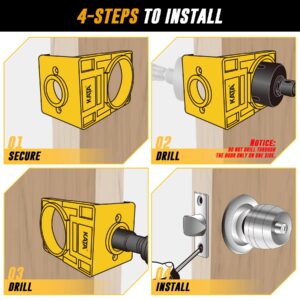 KATA 1-3/8" - 1-3/4" Door Lock Installation Set with Guide Template, Door Lock Hole Saw Kit Ideal for Wooden Doors