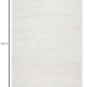 FRELISH DECOR Wool Cotton Premium Hand Woven Braided Chunky Cable Rug - Contemporary Area Rug for Living Room Bedroom (8' x 10' - Ivory)