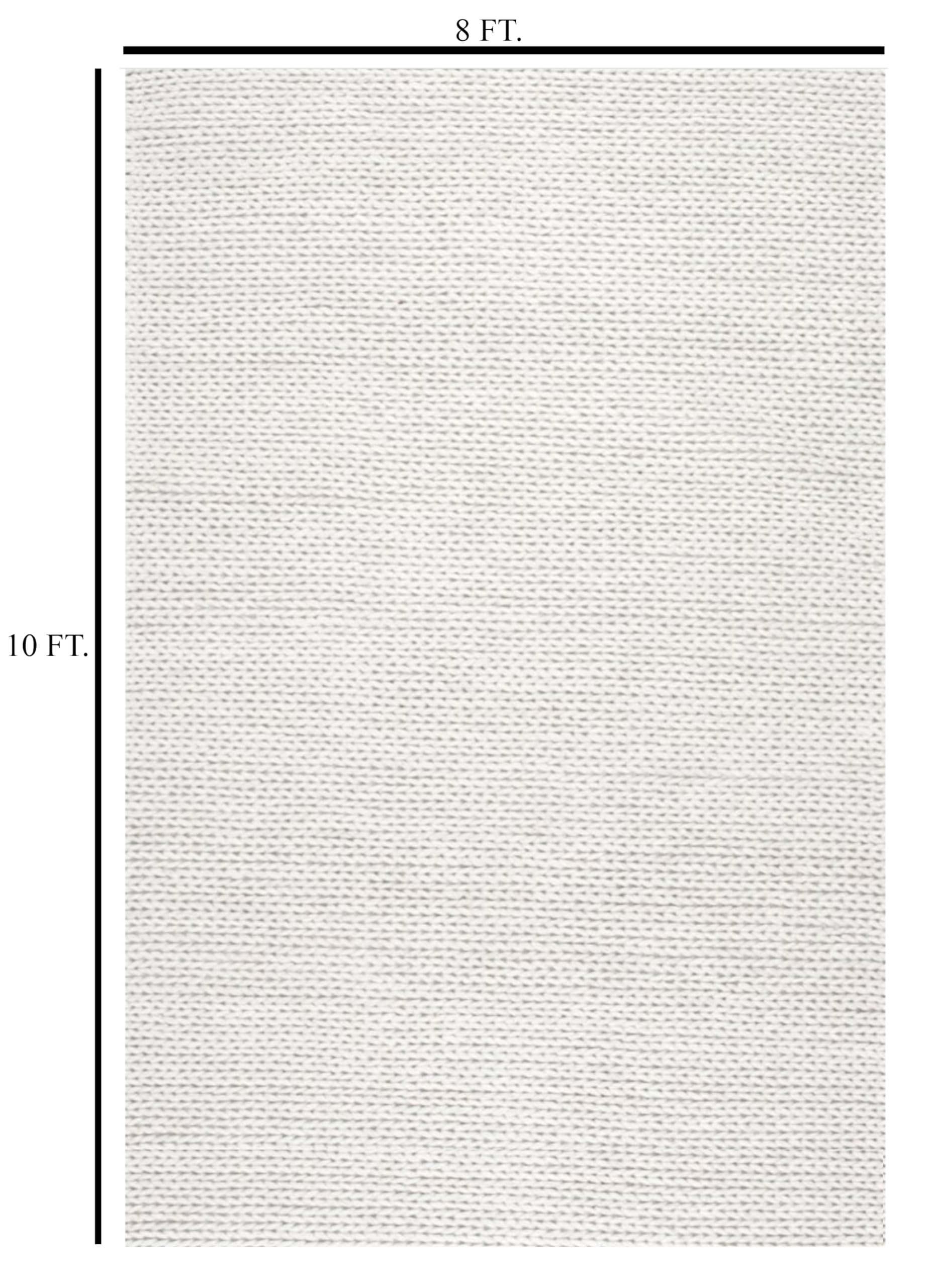 FRELISH DECOR Wool Cotton Premium Hand Woven Braided Chunky Cable Rug - Contemporary Area Rug for Living Room Bedroom (8' x 10' - Ivory)