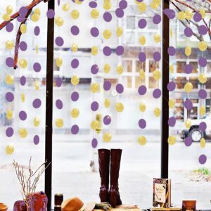 Graduation Party Decorations Purple Gold 2024/Purple Gold Graduation Decorations/Purple Gold Birthday Party Decorations Purple Paper Garlands for Eid Mubarak Decorations/Bridal Shower