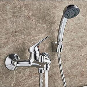 Kitchen Taps Bathtub Faucet Shower 1 Set Bathroom Fixture Chrome Plated Shower Faucet Bathtub Faucets Brass Head Outlet Pipe