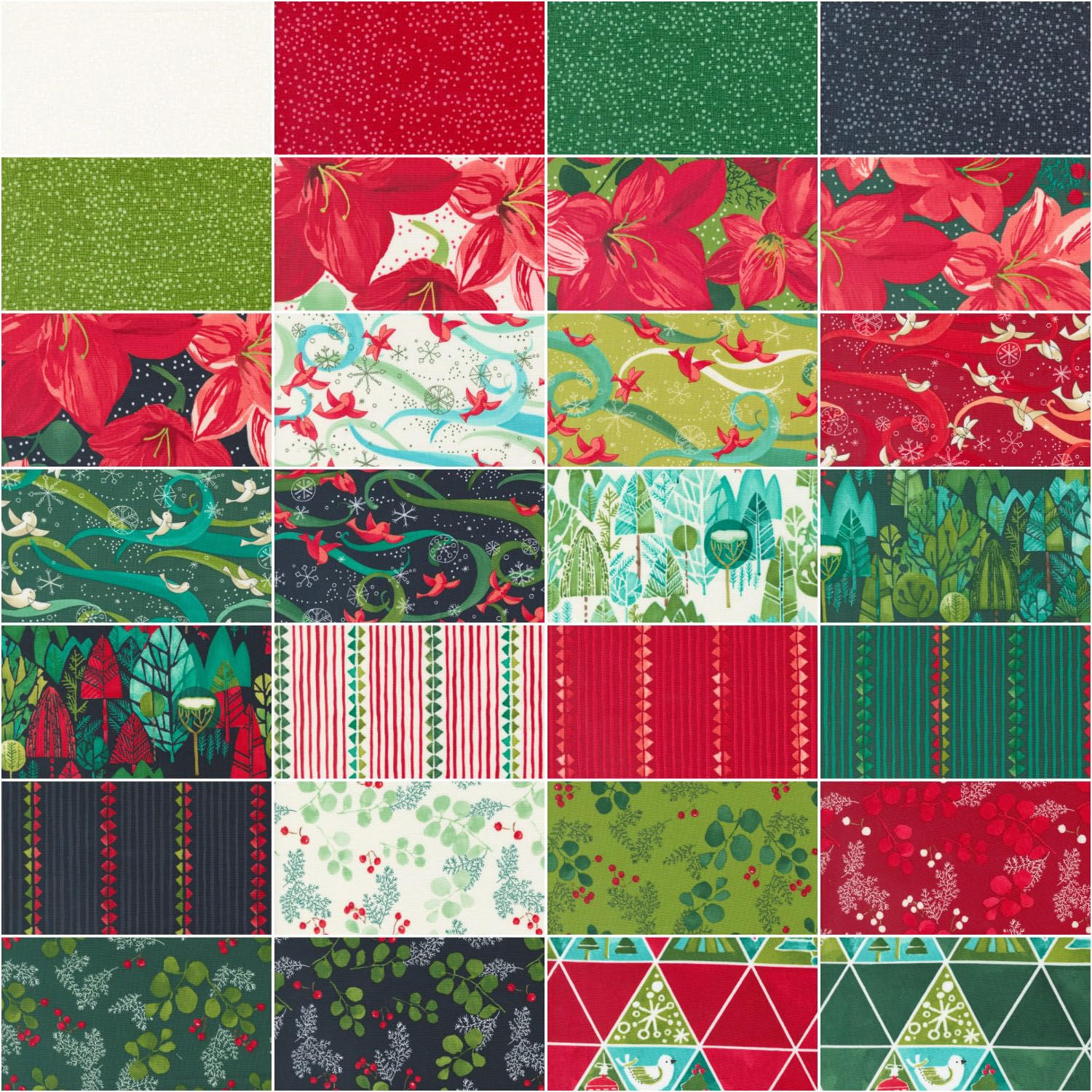 Winterly Charm Pack by Robin Pickens; 42-5" Precut Fabric Quilt Squares