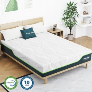 Rest Only California King Mattress, 10 Inch Hybrid California King Size Mattress in a Box, Memory Foam and Pocket Spring, Pressure Relief & Motion Isolation, Strong Edge Support, Medium Firm Feel