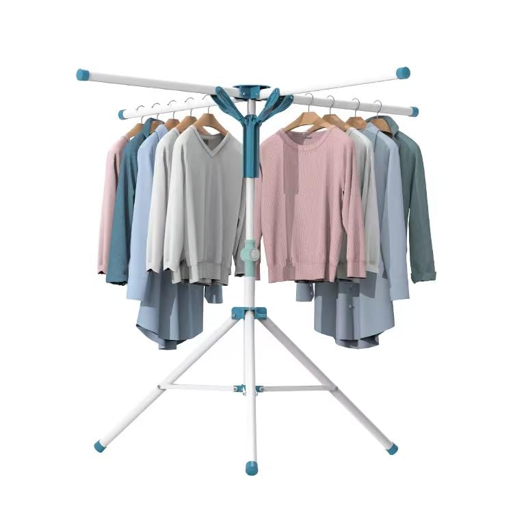 MLHpeak Tripod Clothes Drying Rack Folding Indoor, Portable Drying Rack Clothing and Height-Adjustable, Space Saving Laundry Drying Rack