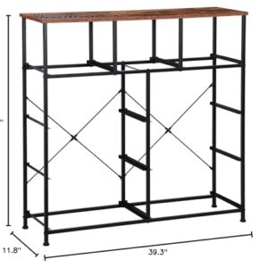 SUPER DEAL Dresser for Bedroom Fabric Dresser Storage Tower Tall Chest Organizer Unit with 9 Drawers for Living Room Nursery Entryway Closets, Steel Frame, Wood Top Rustic Brown