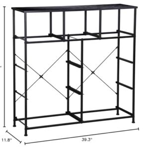 SUPER DEAL Dresser for Bedroom 9 Drawer Fabric Storage Tower Tall Chest Organizer Unit for Living Room Nursery Entryway Closets, Heavy Duty Steel Frame, Wood Top Black Grey