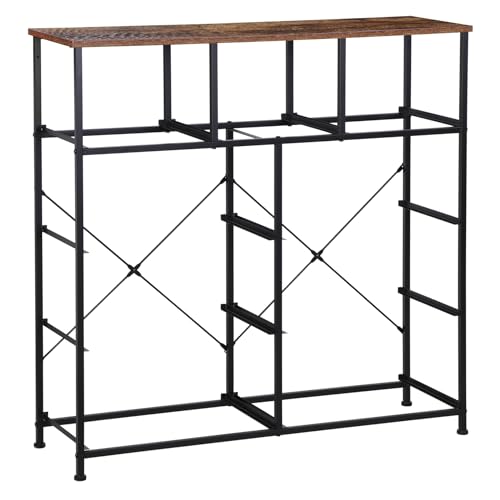 SUPER DEAL Dresser for Bedroom Fabric Dresser Storage Tower Tall Chest Organizer Unit with 9 Drawers for Living Room Nursery Entryway Closets, Steel Frame, Wood Top Rustic Brown