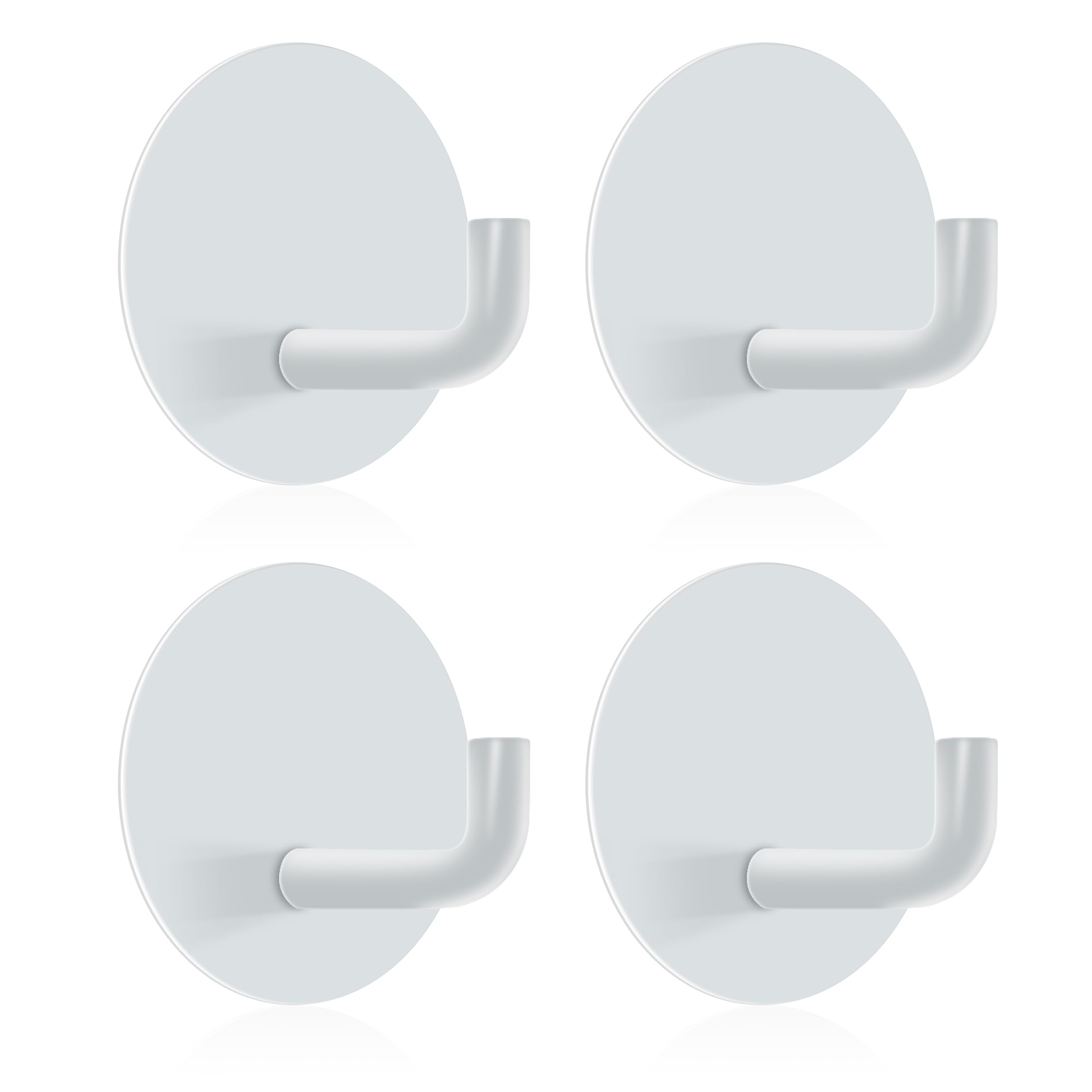 Oudbo Molartte 4-Packs Adhesive Towel Hooks, sus304 Stainless Steel Traceless Wall Hooks Bathroom or Kitchen, for Hanging Coat, hat, Towel. White