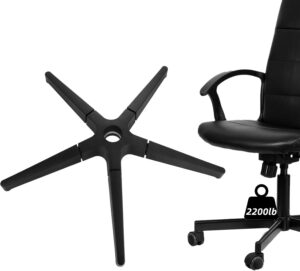 lishine office chair base replacement parts heavy duty, bear capacity 2200 lbs, 28 inch desk chair base replacement metal, universal caster and gas cylinder size