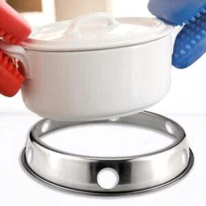 2Pcs Wok Ring for Gas Stove, Stainless Steel Pots Rack Round Wok Stand Holder Reversible Size for Kitchen Supplies Utensils(2pcs 21.5cm)