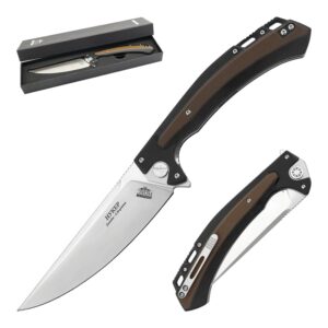 hokc nuker | 347-109406 | utility knife, pocket knife, edc knife by official dealer - designed by russian master aleksander biryukov - liner lock, g10 handle, finger flipper, ball bearing pivot, adjustable pocket clip, long and durable d2 stainless tool s