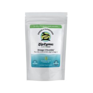 zipzyme™ omega-3 krumble (60g) for pets. phospholipid dha promotes joint, skin, coat, heart and immune health. supports cognitive brain health for puppies, kittens & senior pets. made in maine, usa…