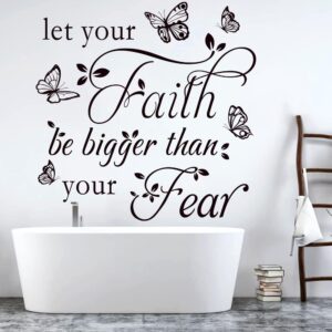 inspirational wall decal sticker quotes vinyl wall stickers let your faith be bigger than your fear motivational saying positive quote handwriting art letters home décor