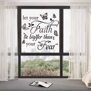 Inspirational Wall Decal Sticker Quotes Vinyl Wall Stickers Let Your Faith Be Bigger Than Your Fear Motivational Saying Positive Quote Handwriting Art Letters Home Décor