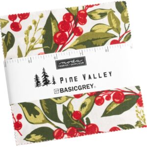 Pine Valley Charm Pack by BasicGrey; 42-5" Precut Fabric Quilt Squares