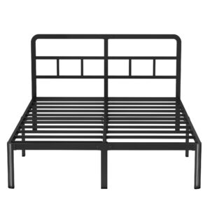 Yicensen 14 Inch Full Bed Frame with Headboard, Heavy Duty Metal Metal Full Size Platform Bed Frame No Box Spring Needed with Rounded Corner Legs, Noise Free, Easy Assembly, Black