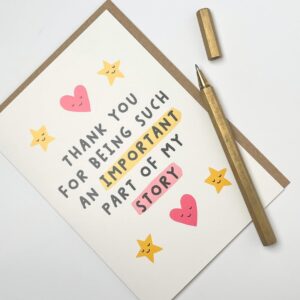 Cute Thank You Card for Friend - Cute Appreciation Gift for Her Colleagues Classmates - Thinking of You Sympathy Encouragement Card | Blank Inside