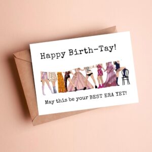 Byqone Funny Birthday Card Styles- Singer Era Birthtay Foldable Style - Great Sweet Birthday Gifts for Women Girls Her Him Men for Fans - Includes 5x7 Birthday Card with Envelope