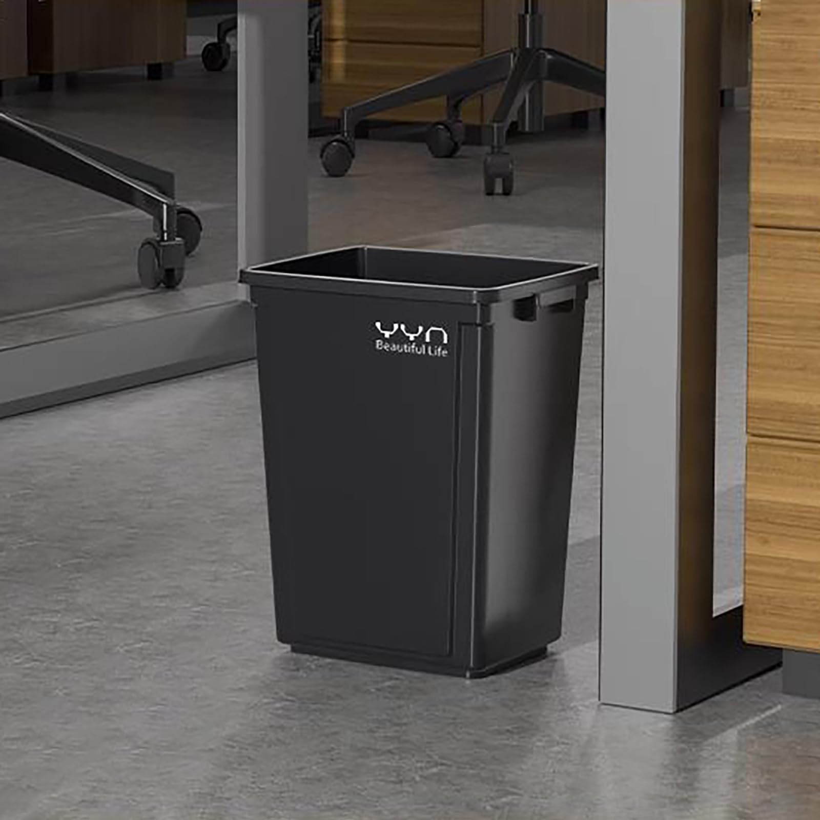 WEECRON Slim Trash Can 3 Gallon Plastic Garbage Can Wastebaskets for Office Kitchen Bathroom, 2 Pack Black