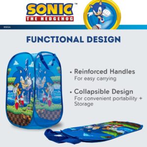 Sonic Anime Kids Room Collapsible Storage Bin Pop Up Hamper, One Size, (100% Officially Licensed Product)