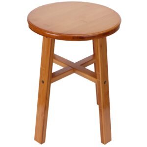 qanyegn multipurpose wood low stool, small bench seat, small end table stool, bathroom stool wood for living room, bathroom(medium rod stool)