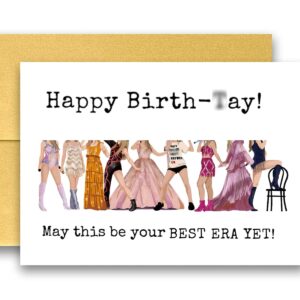 Byqone Funny Birthday Card Styles- Singer Era Birthtay Foldable Style - Great Sweet Birthday Gifts for Women Girls Her Him Men for Fans - Includes 5x7 Birthday Card with Envelope