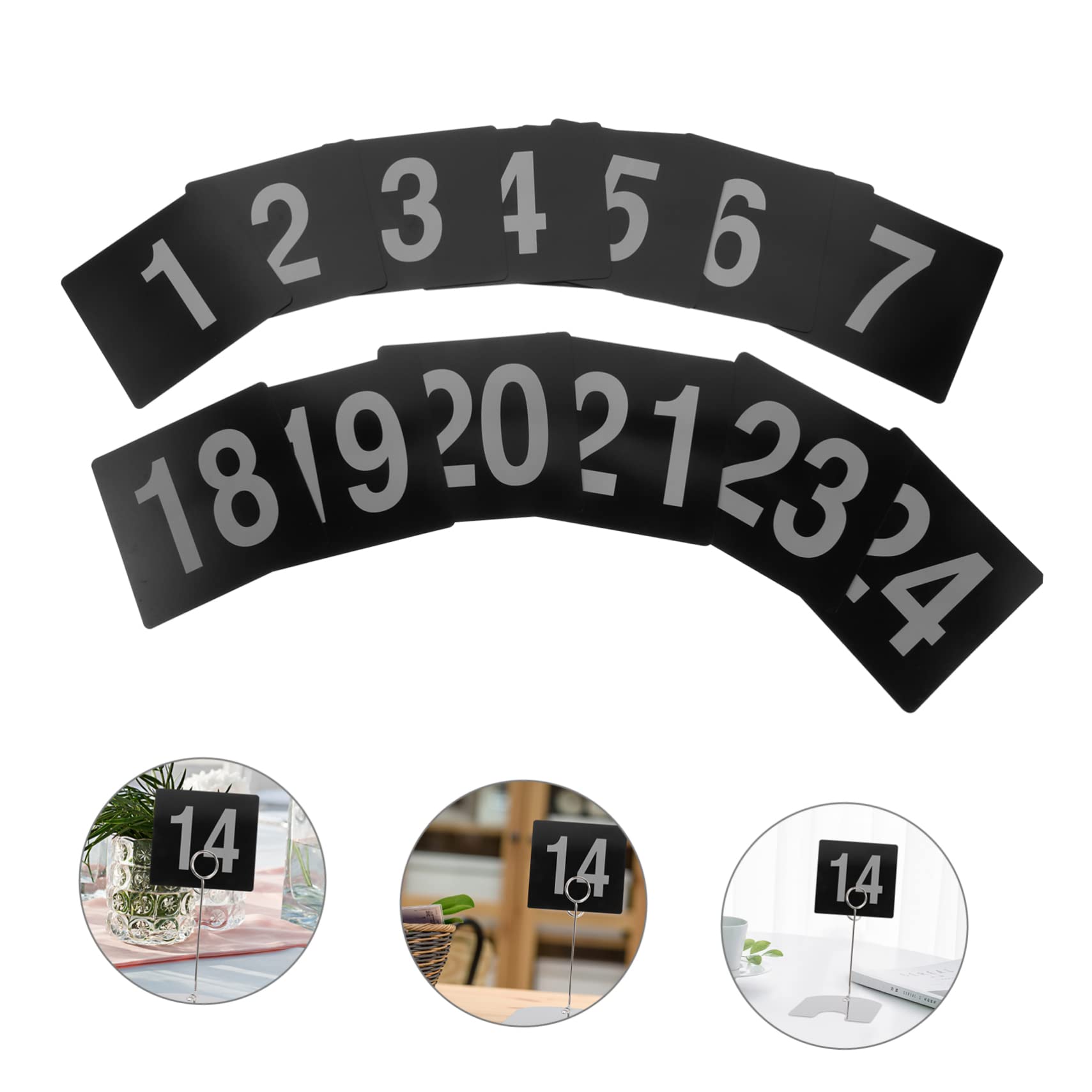 CHILDWEET PVC Table Numbers 25pcs Black and Plate Party Number Sign Number Card 1-25 Double Sided Table Number Wedding Table Cards Table Cards 1-25 Table Number Signs Pvc Seat Banquet Heavy