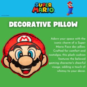 Franco Anime Gaming Bedding Soft Cozy Plush Decorative Pillow, One Size, Super Mario