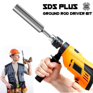 5/8" SDS Plus Ground Rod Driver (Industrial Grade Forged Steel) - 6-3/4" Long - Fits All SDS Plus Rotary Hammers