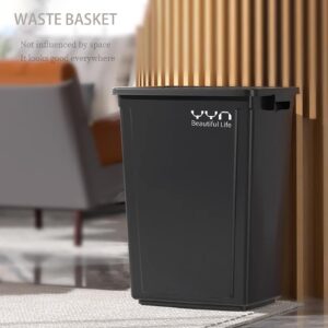 WEECRON Slim Trash Can 3 Gallon Plastic Garbage Can Wastebaskets for Office Kitchen Bathroom, 2 Pack Black