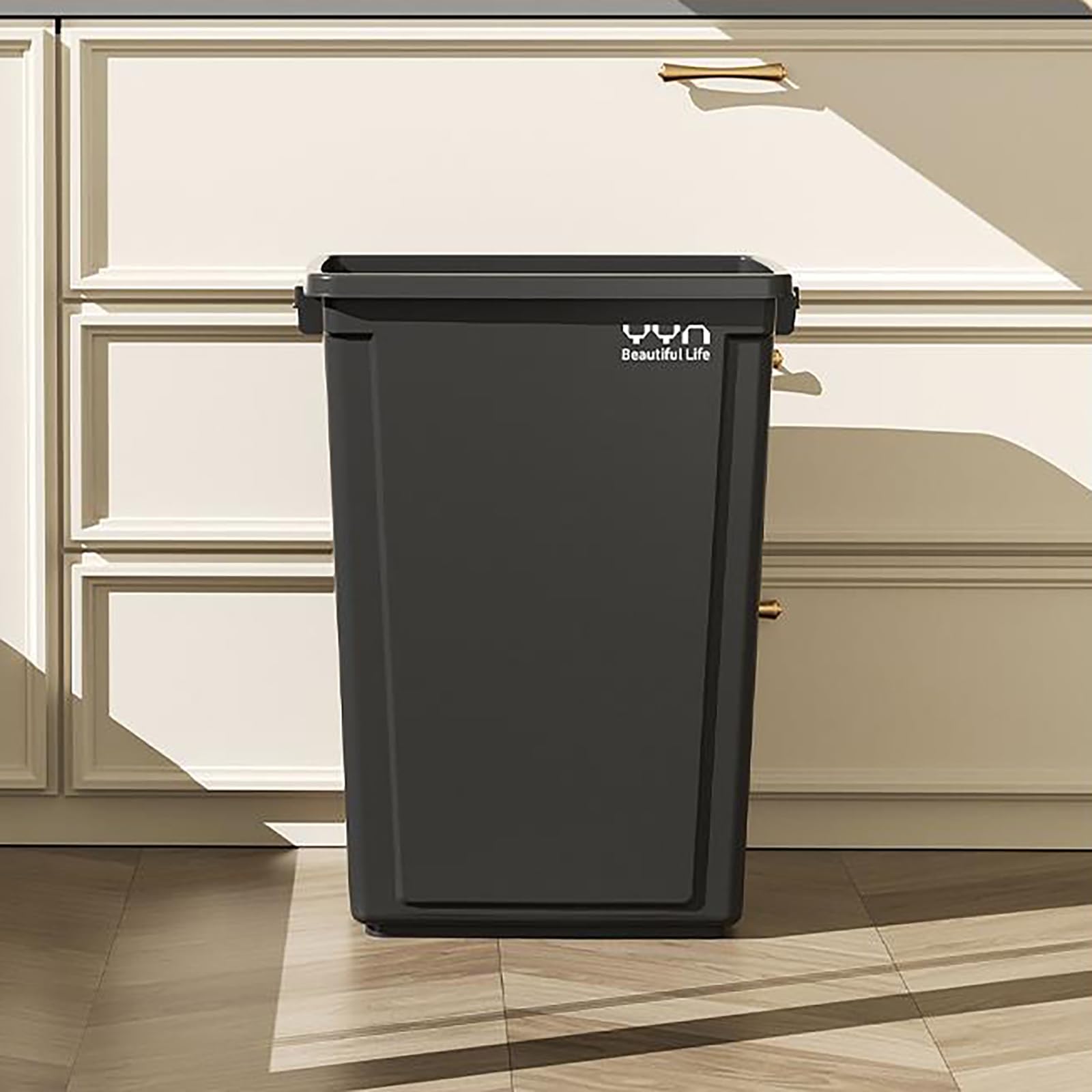 WEECRON Slim Trash Can 3 Gallon Plastic Garbage Can Wastebaskets for Office Kitchen Bathroom, 2 Pack Black