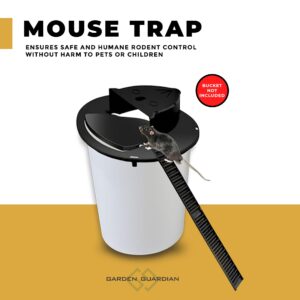 GARDENGUARDIAN - Mouse Trap Bucket Lid - 5 Gallon Bucket Mouse Trap - Mouse Traps Indoor - Rat Trap - Rat Flip & Slip Trap - Safe & Humane Rodent Control - Indoor/Outdoor Pet-Friendly Solution