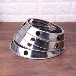 2Pcs Wok Ring for Gas Stove, Stainless Steel Pots Rack Round Wok Stand Holder Reversible Size for Kitchen Supplies Utensils(2pcs 21.5cm)