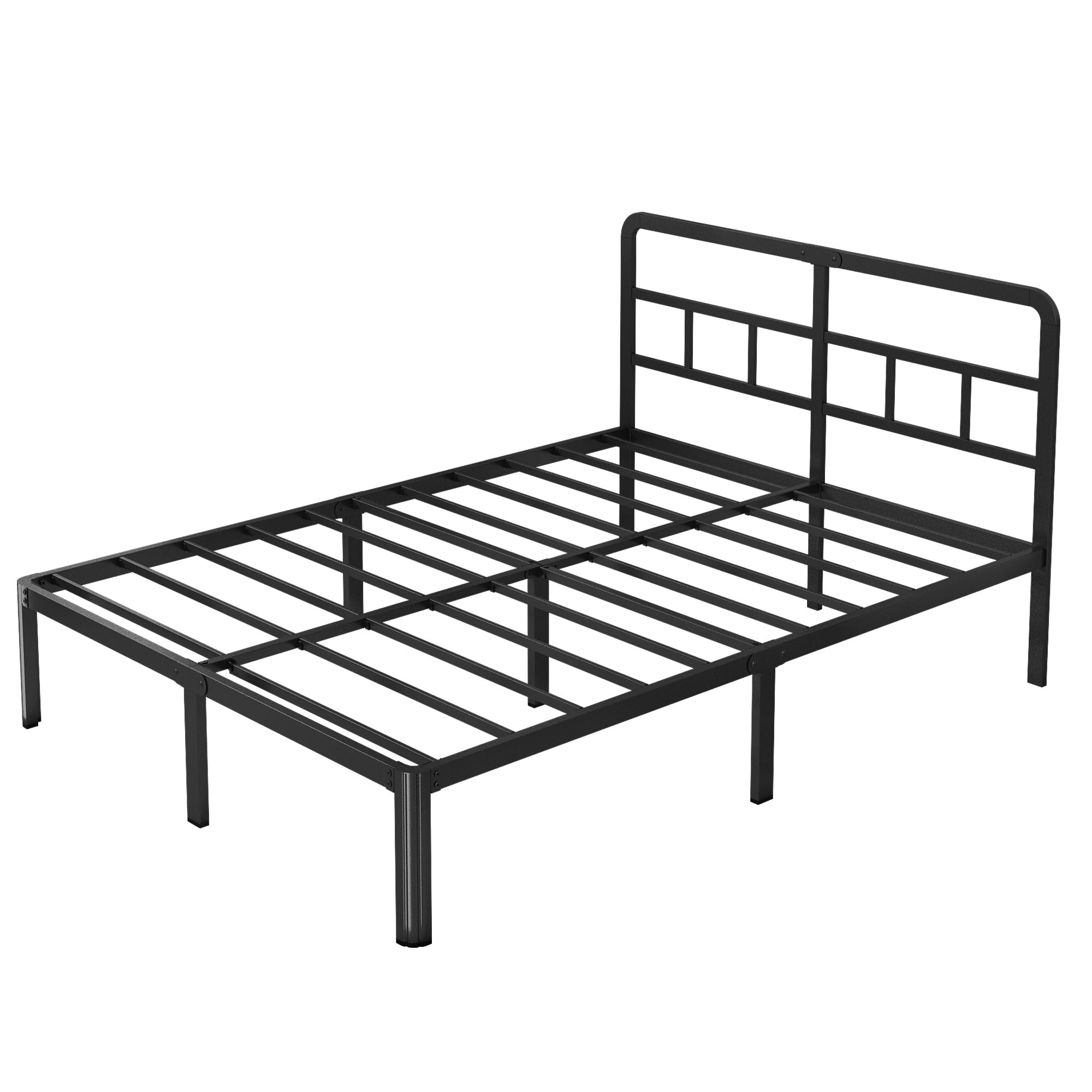 Yicensen 14 Inch Full Bed Frame with Headboard, Heavy Duty Metal Metal Full Size Platform Bed Frame No Box Spring Needed with Rounded Corner Legs, Noise Free, Easy Assembly, Black