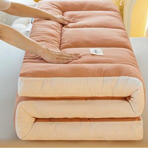 OBONG Twin Full Extra Thick Mattress Topper Down Alternative Overfilled Folding Sleeping Pad Futon Mattress Queen King High Density Bedding Quilted Mattress Pads (Color : D, Size : Twin-90 * 200cm)