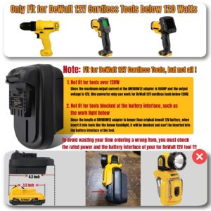 for DeWalt 20V Battery Adapter to 12V, Convert for DeWalt 20V 60V Battery to 12V Battery Replacement, Work for DeWalt 12V Cordless Tools Below 120W (Only DM18DW12 Adapter Included)