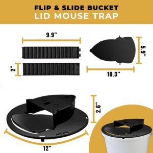 GARDENGUARDIAN - Mouse Trap Bucket Lid - 5 Gallon Bucket Mouse Trap - Mouse Traps Indoor - Rat Trap - Rat Flip & Slip Trap - Safe & Humane Rodent Control - Indoor/Outdoor Pet-Friendly Solution