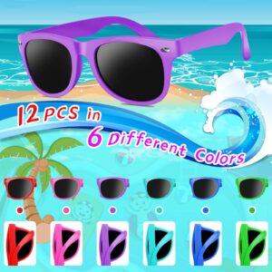 Kids Sunglasses Party Favors, 12 Pack Sunglasses Bulk for Kids with UV400 Protection in Bulk for Boys and Girls, Great Gift for Birthday Graduation Party Supplies, Beach, Pool Party Favors, Fun Gift