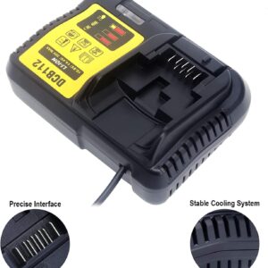 Qbmel DCB112 Rapid Charger Compatible with de-Walt 12V-20V MAX Lithium Battery Charger